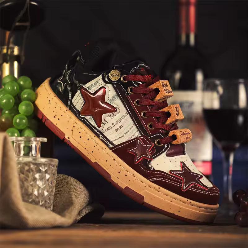 Men’s Retro Star Patch Casual Sneakers