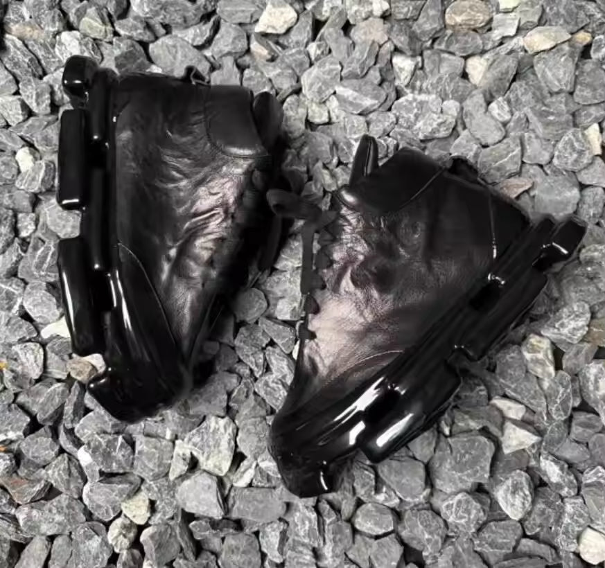 Futuristic Chunky Sole High-Top Leather Boots