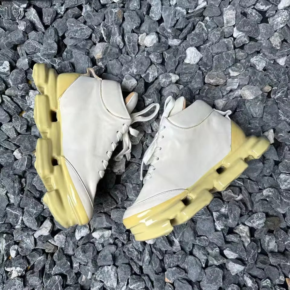 Futuristic Chunky Sole High-Top Leather Boots